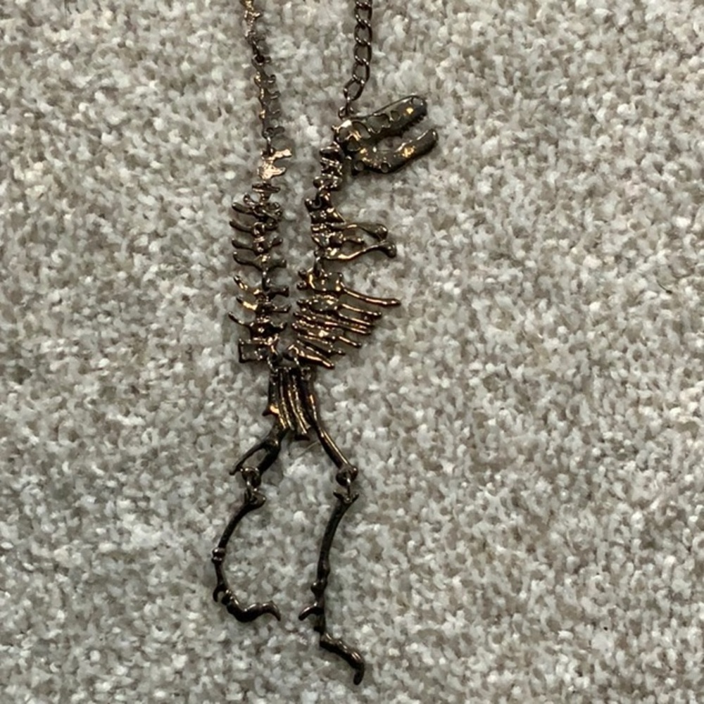 Black Stainless T-Rex Necklace